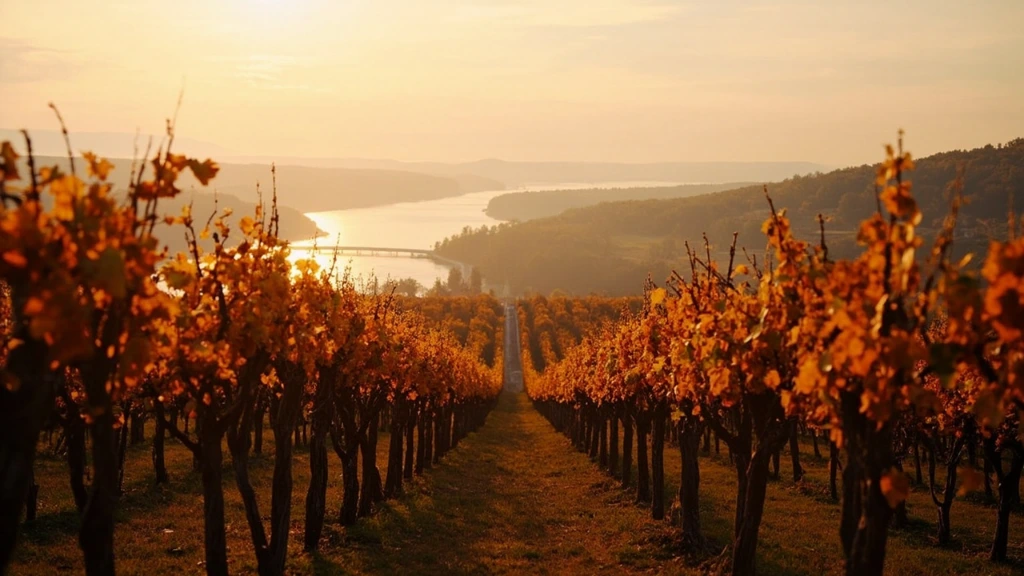 Niagara escarpment vineyards in autumn light